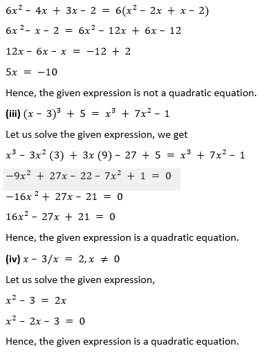 ML Aggarwal Solutions for Class 10 Maths Chapter 5 Quadratic Equations in One Variable-1