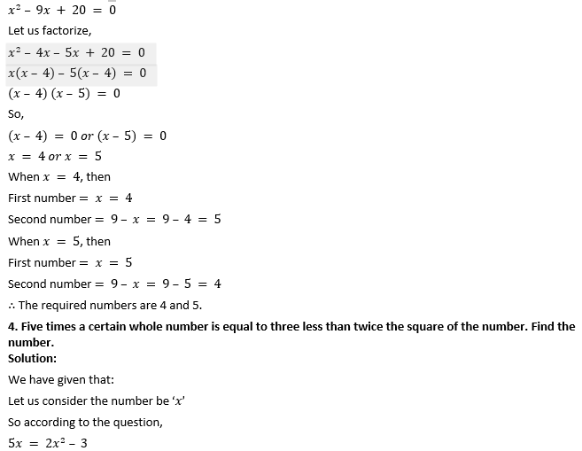 ML Aggarwal Solutions for Class 10 Maths Chapter 5 Quadratic Equations in One Variable-104