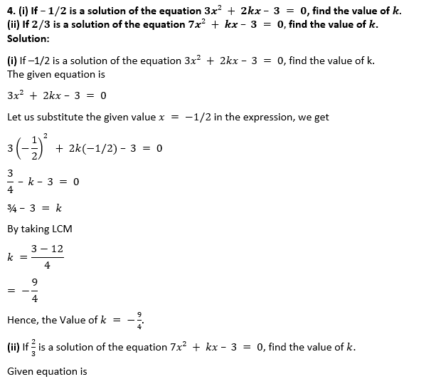 ML Aggarwal Solutions for Class 10 Maths Chapter 5 Quadratic Equations in One Variable-11
