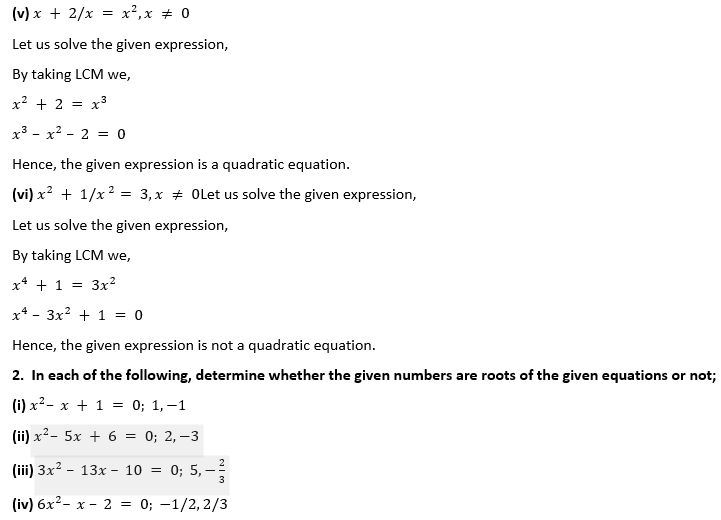 ML Aggarwal Solutions for Class 10 Maths Chapter 5 Quadratic Equations in One Variable-2