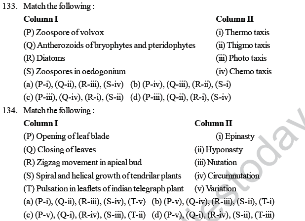 NEET UG Biology Growth and Development in plants MCQs-3