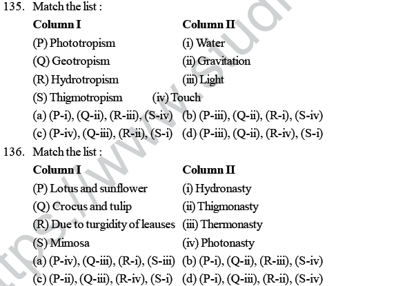 NEET UG Biology Growth and Development in plants MCQs-4