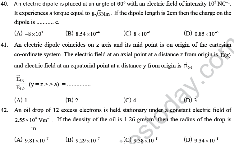 NEET UG Physics Electrostatics MCQs-11