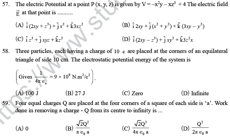 NEET UG Physics Electrostatics MCQs-16