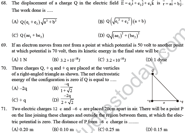 NEET UG Physics Electrostatics MCQs-19