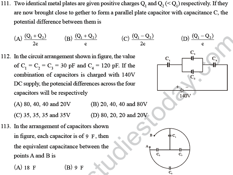 NEET UG Physics Electrostatics MCQs-31