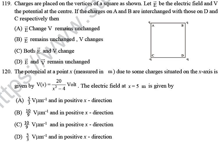 NEET UG Physics Electrostatics MCQs-34