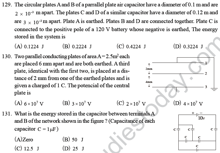NEET UG Physics Electrostatics MCQs-37