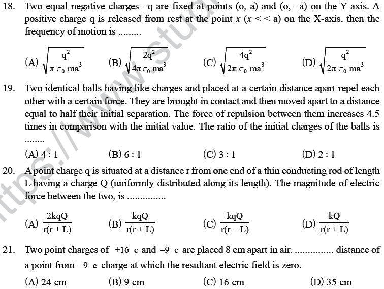 NEET UG Physics Electrostatics MCQs-4