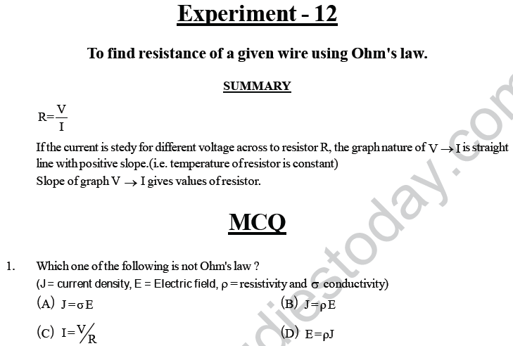 NEET UG Physics Experiments MCQs-42