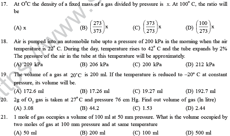 NEET UG Physics Kinetic Theory of Gases MCQs-13