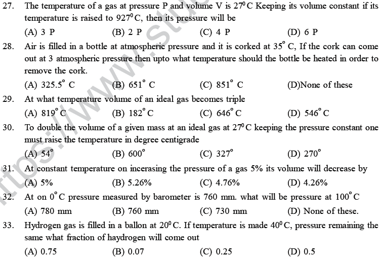 NEET UG Physics Kinetic Theory of Gases MCQs-15