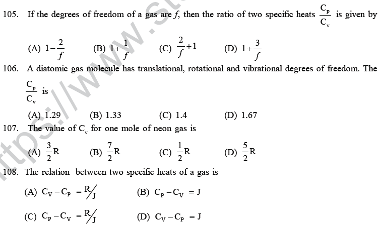 NEET UG Physics Kinetic Theory of Gases MCQs-29