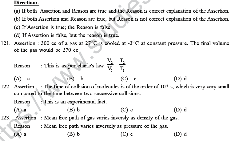 NEET UG Physics Kinetic Theory of Gases MCQs-33