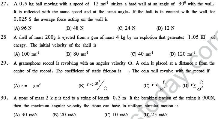 NEET UG Physics Laws of Motion MCQs-13
