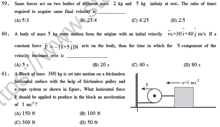 NEET UG Physics Laws of Motion MCQs-22