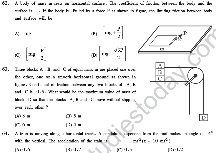 NEET UG Physics Laws of Motion MCQs-23