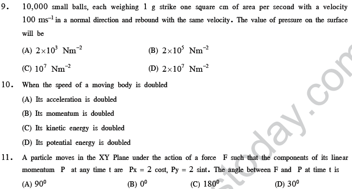 NEET UG Physics Laws of Motion MCQs-7