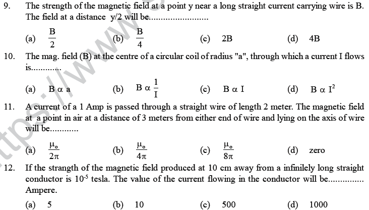 NEET UG Physics Magnetic Effects of Electric Current MCQs-21