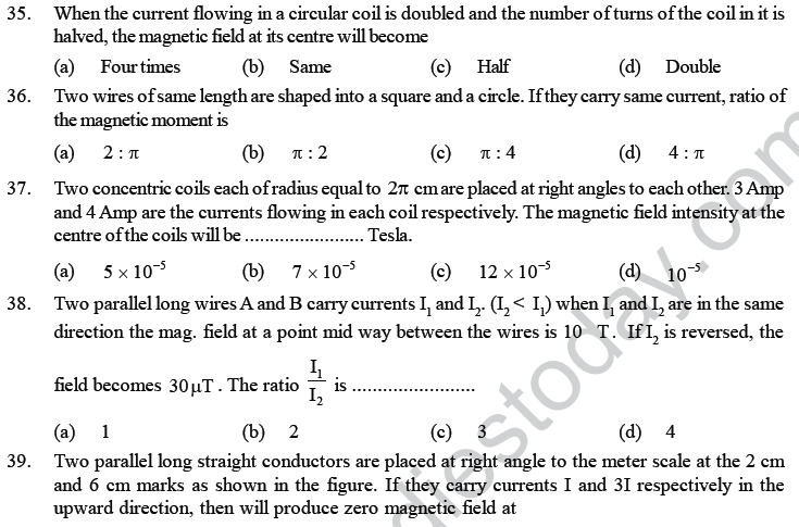 NEET UG Physics Magnetic Effects of Electric Current MCQs-28