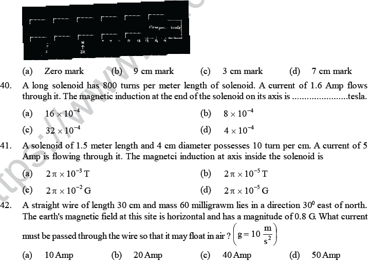 NEET UG Physics Magnetic Effects of Electric Current MCQs-29