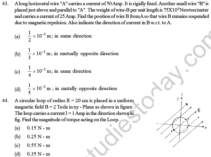 NEET UG Physics Magnetic Effects of Electric Current MCQs-30