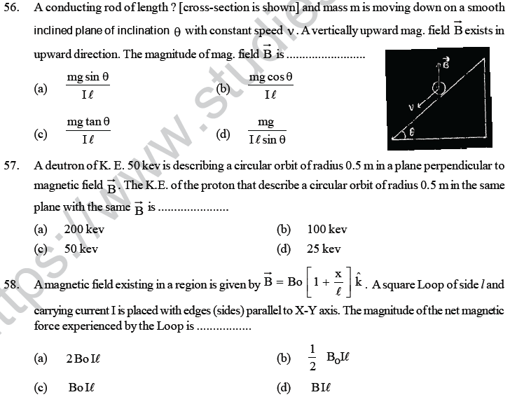 NEET UG Physics Magnetic Effects of Electric Current MCQs-35