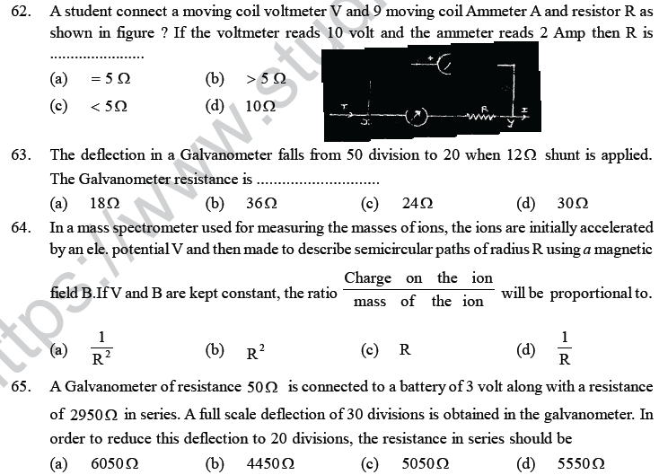 NEET UG Physics Magnetic Effects of Electric Current MCQs-37