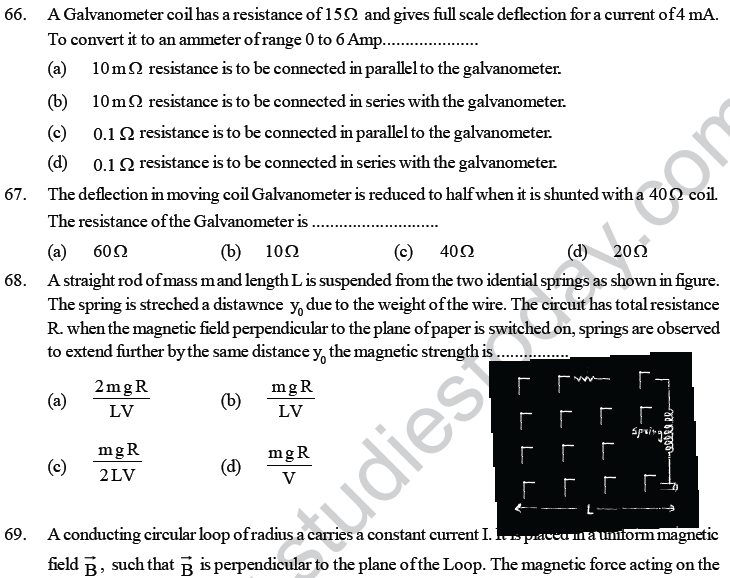 NEET UG Physics Magnetic Effects of Electric Current MCQs-38
