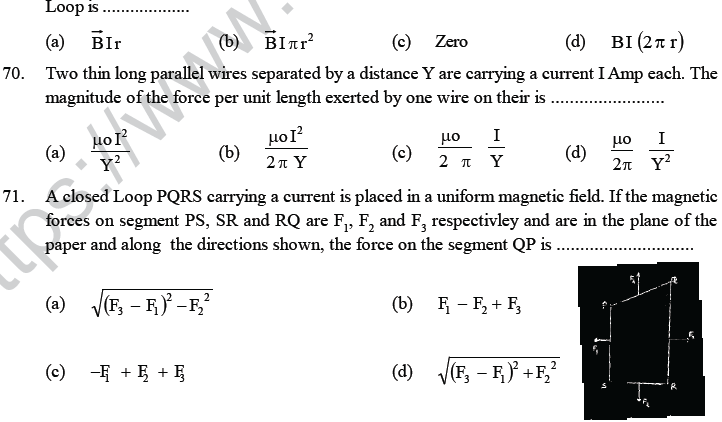 NEET UG Physics Magnetic Effects of Electric Current MCQs-39