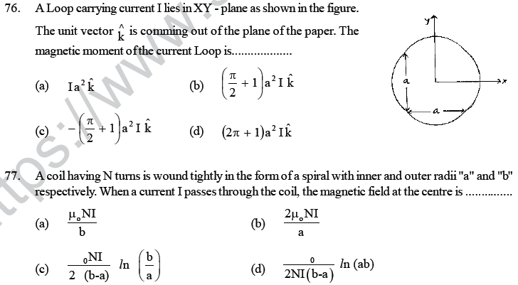 NEET UG Physics Magnetic Effects of Electric Current MCQs-41