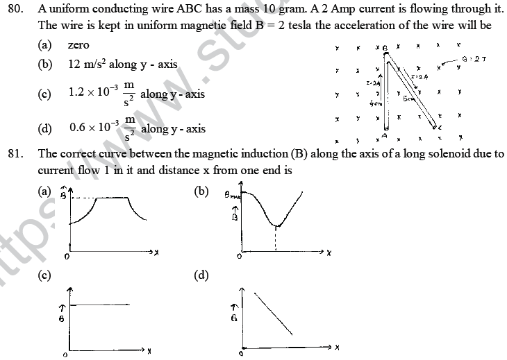 NEET UG Physics Magnetic Effects of Electric Current MCQs-43