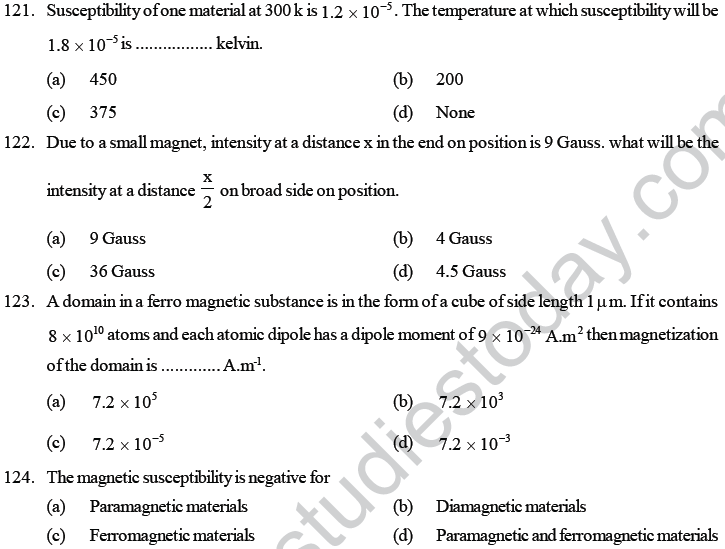 NEET UG Physics Magnetic Effects of Electric Current MCQs-60
