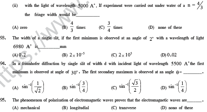 NEET UG Physics Optics MCQs-26