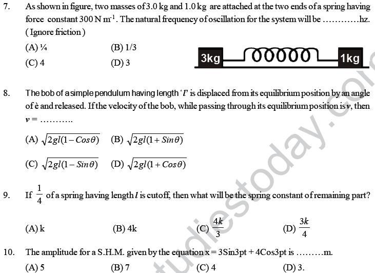 NEET UG Physics Oscillations and Waves MCQs-11