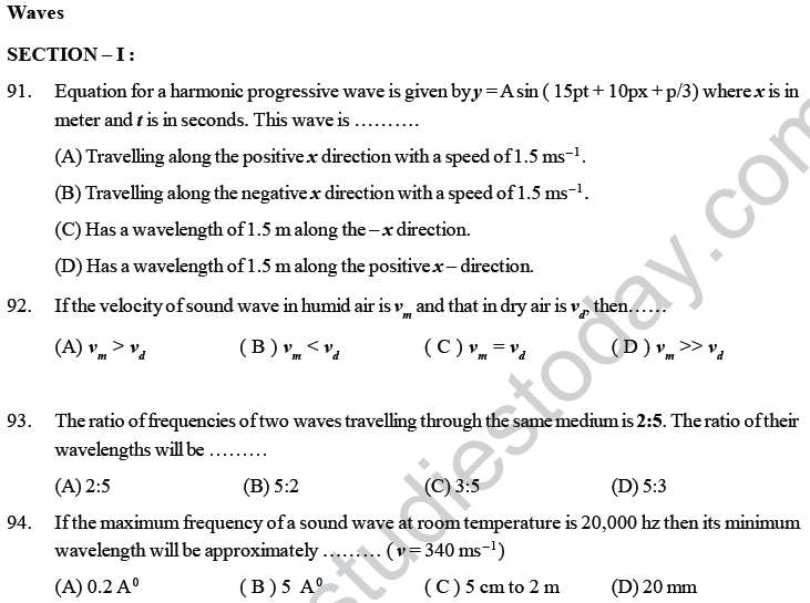 NEET UG Physics Oscillations and Waves MCQs-35