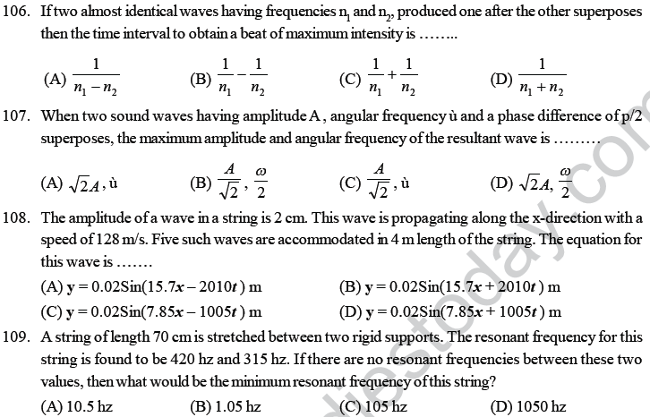 NEET UG Physics Oscillations and Waves MCQs-40