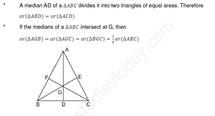 Area of parallelograms and triangles