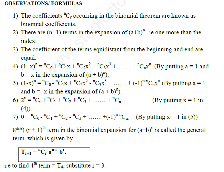 BINOMIAL THEOREM