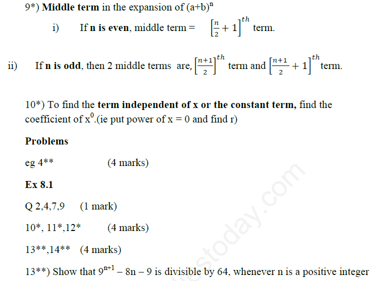 BINOMIAL THEOREM