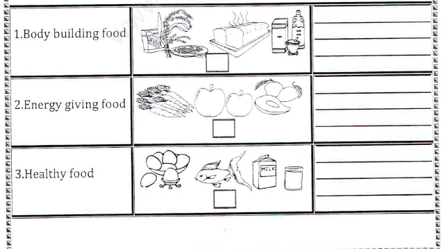 CBSE Class 1 EVS Assignment (12) - Food