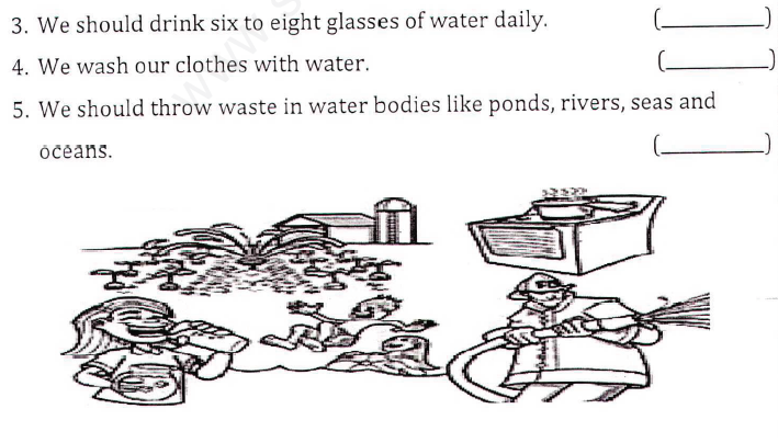 CBSE Class 1 EVS Assignment (14) - Water