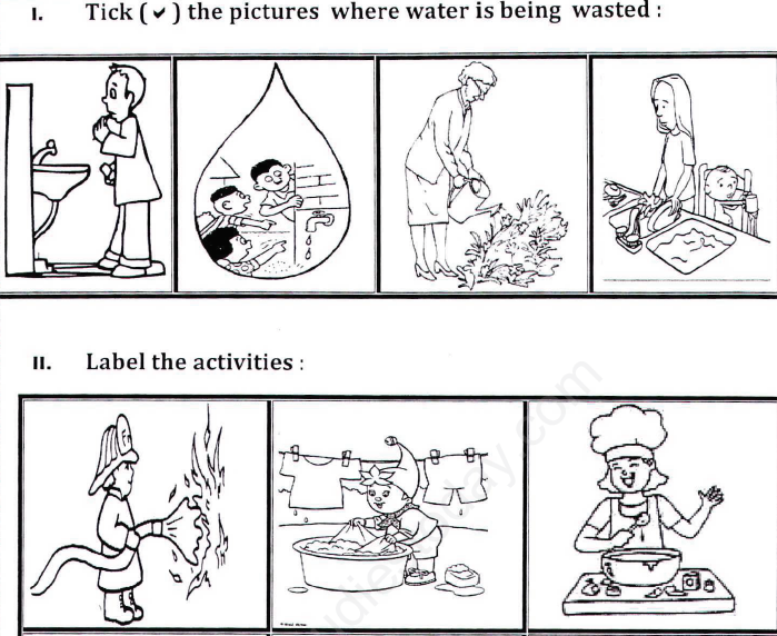 CBSE Class 1 EVS Assignment (14) - Water