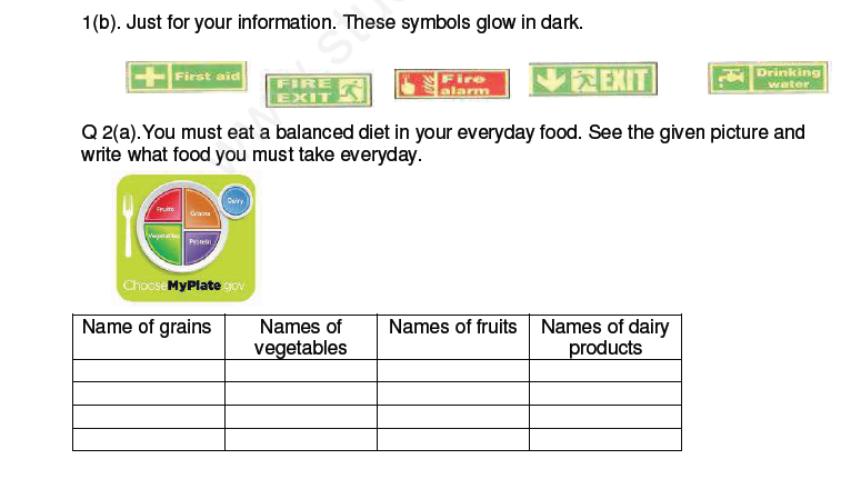 CBSE Class 1 EVS Assignment (17) - Revision Assignment