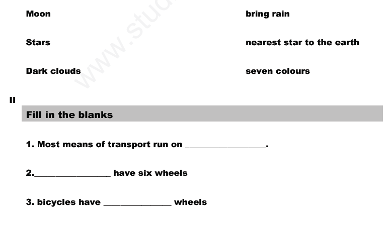 CBSE Class 1 EVS Assignment (2) - Revision Paper