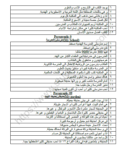 CBSE Class 10 Arabic My Mother Worksheet 2