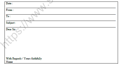 CBSE Class 10 English E Mail Worksheet 1