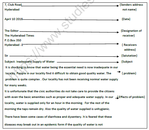 CBSE Class 10 English Letter of The Editor Worksheet Set B 3