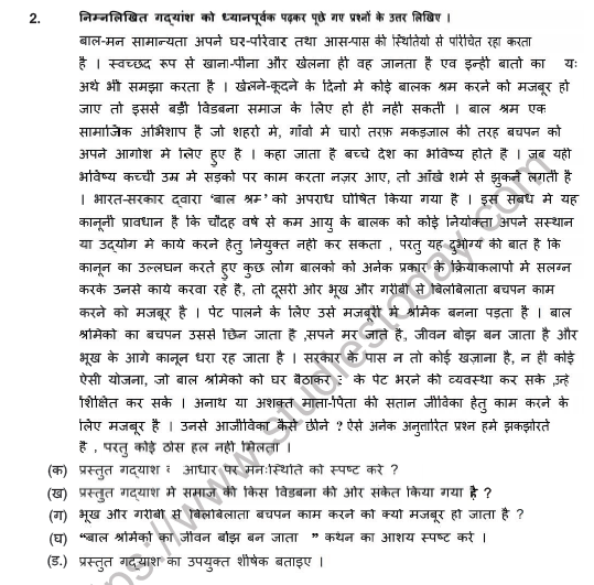 CBSE Class 10 Hindi Question Paper 2021 Set B Solved 2