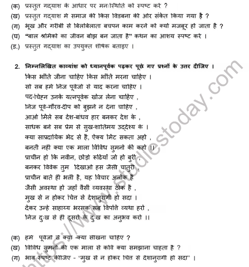 CBSE Class 10 Hindi Question Paper 2021 Set C Solved 2